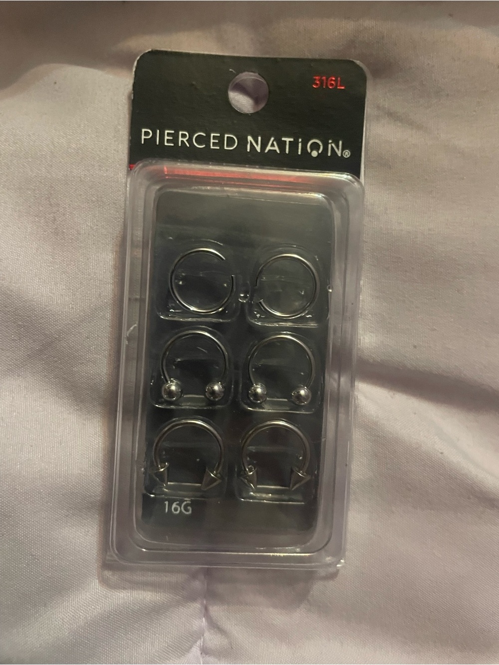 Pierced Nation 316L Stainless Steel Hoop & Captive Bead Rings - Silver